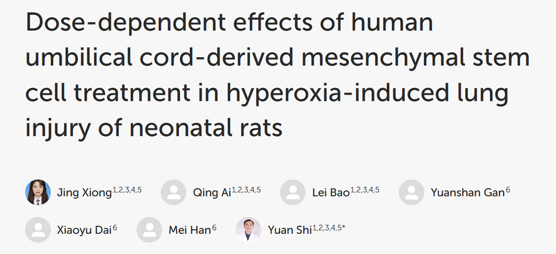 Dose-dependent effects of human umbilical cord-derived mesenchymal stem cell treatment in hyperoxia-induced lung injury of neonatal rats