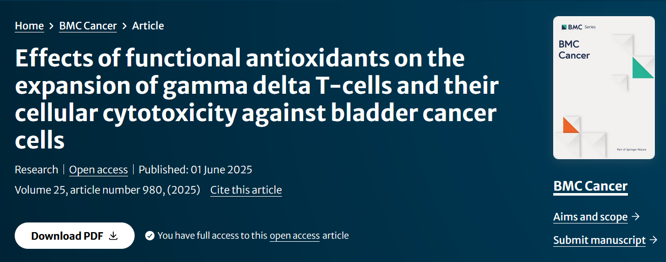 Effects of functional antioxidants on the expansion of gamma delta T-cells and their cellular cytotoxicity against bladder cancer cells