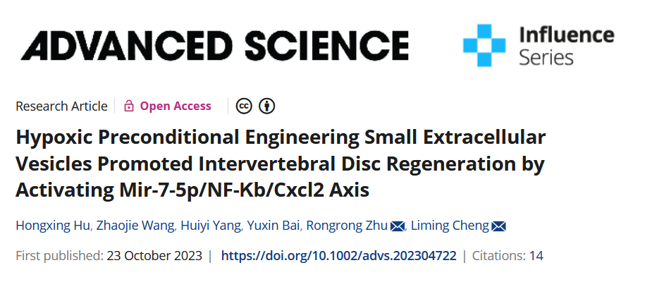 Hypoxic Preconditional Engineering Small Extracellular Vesicles Promoted Intervertebral Disc Regeneration by Activating Mir-7-5p/NF-Κb/Cxcl2 Axis