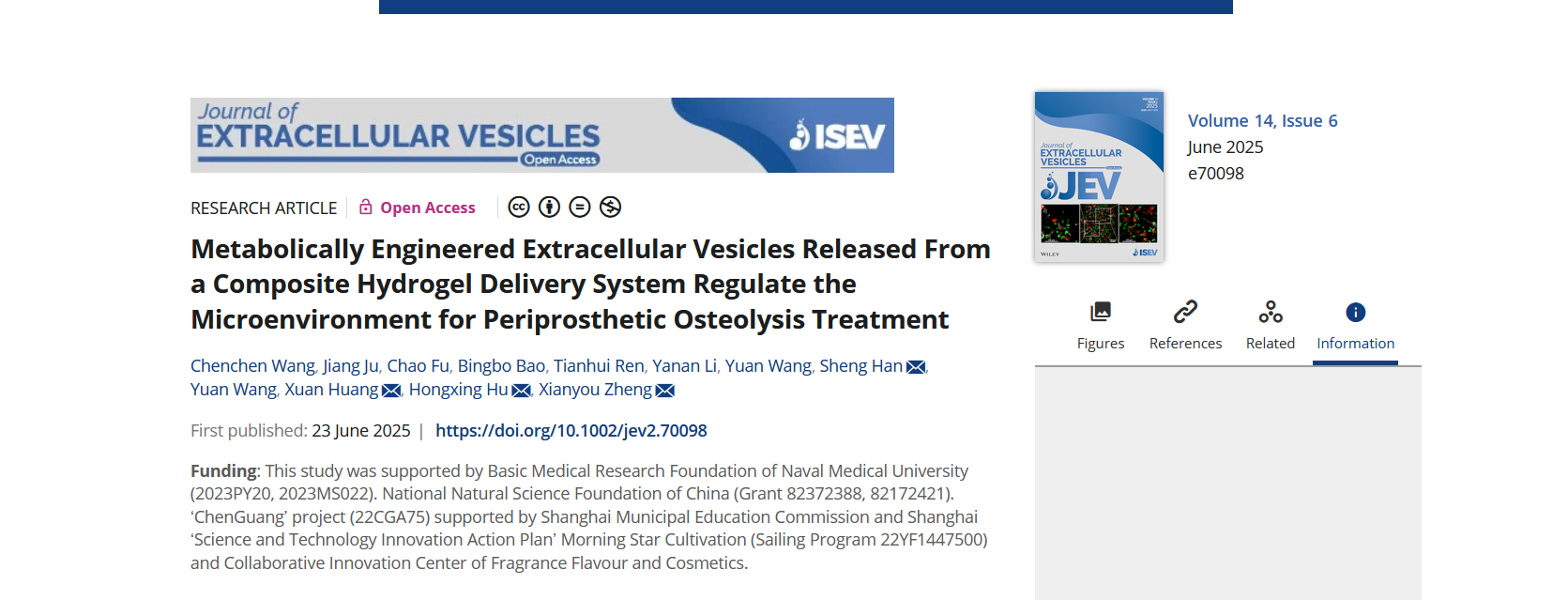 Metabolically Engineered Extracellular Vesicles Released From a Composite Hydrogel Delivery System Regulate the Microenvironment for Periprosthetic Osteolysis Treatment