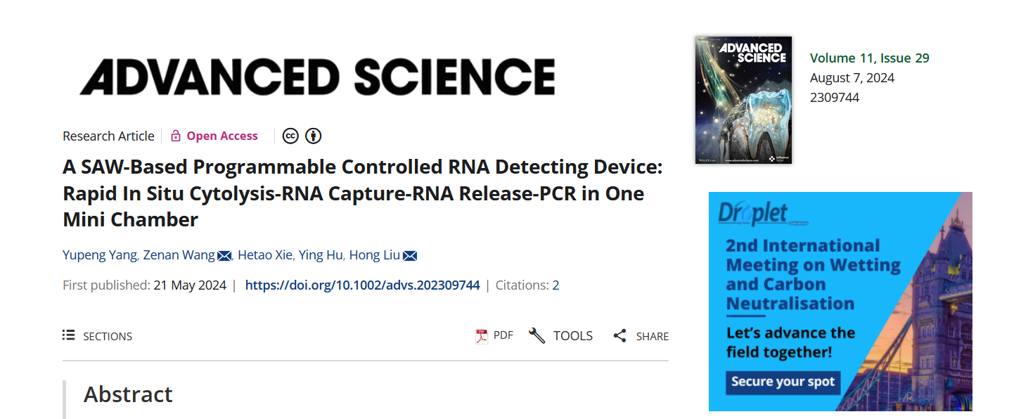 A SAW-Based Programmable Controlled RNA Detecting Device: Rapid In Situ Cytolysis-RNA Capture-RNA Release-PCR in One Mini Chamber