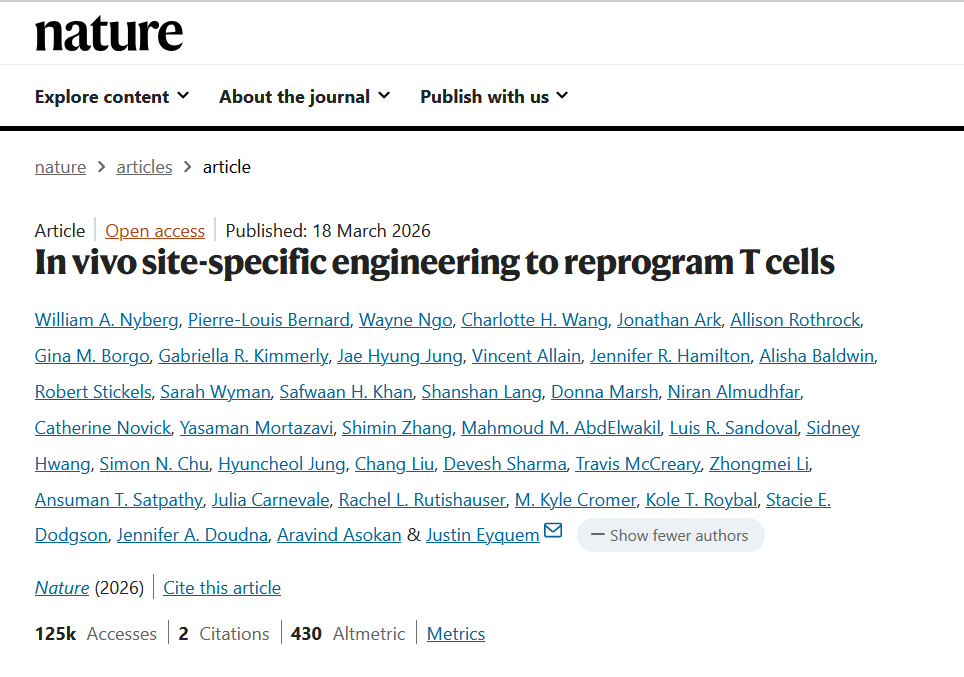 In vivo site-specific engineering to reprogram T cells